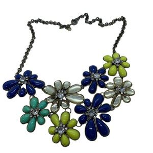 J. Crew Gold-tone Multi Colors Floral Statement Necklace